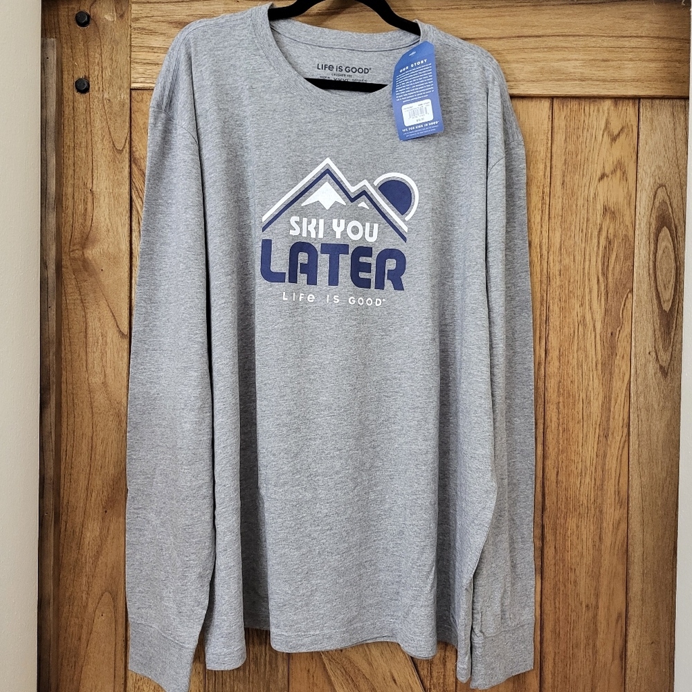 Mens NWT Life is Good Long Sleeve Tee size 3X